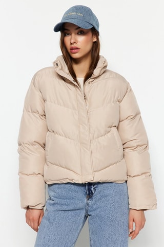 Gewatteerde Jas Beige