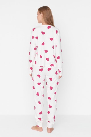 Pyjama - wit en fuchsia
