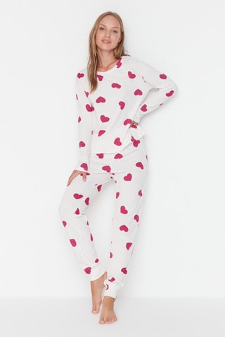 Pyjama - wit en fuchsia