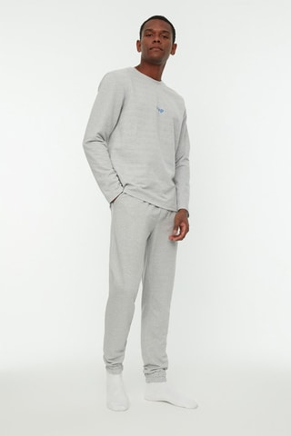 Pyjama Grijs en Kobaltblauw