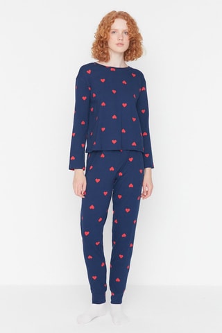 Tweedelige Pyjama - Marineblauw en Rood