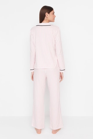 Pyjama - poederroze en wit