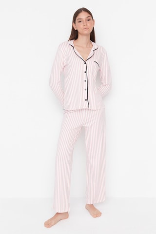 Pyjama - poederroze en wit