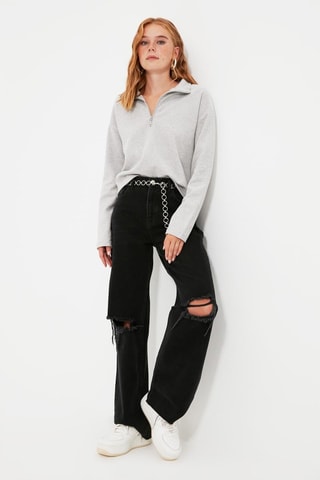 Sweater Gemêleerd Lichtgrijs