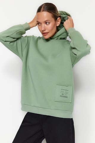 Sweater Relaxed met Capuchon - Groen