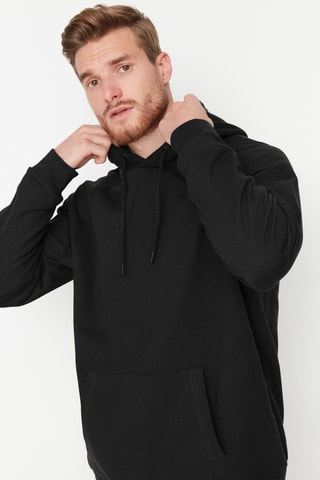 Sweater Oversized met Capuchon - Zwart