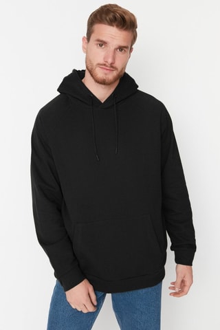 Sweater Oversized met Capuchon - Zwart