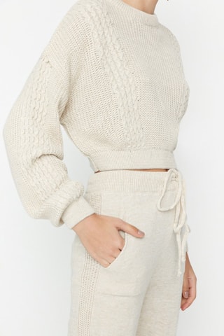 Trui en Joggingbroek Hoge Taille Beige