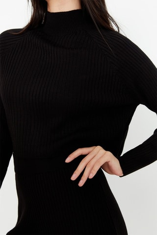 Trui en Midi-Rok Hoge Taille Zwart
