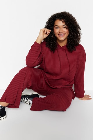 Trui Relaxed en Broek Relaxed - Bordeauxrood