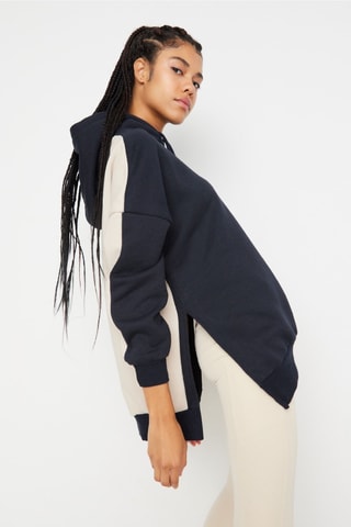 Oversized Sweater met Capuchon - Marineblauw