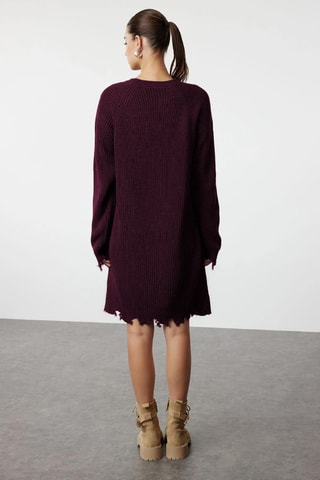 Trui-jurk - Bordeauxrood