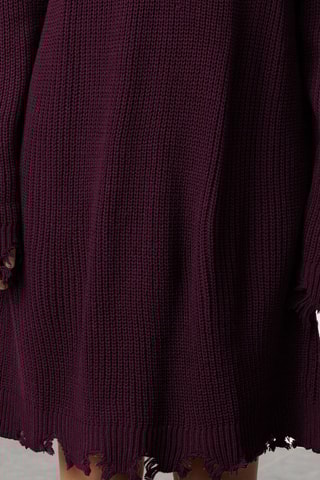Trui-jurk - Bordeauxrood