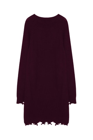 Trui-jurk - Bordeauxrood