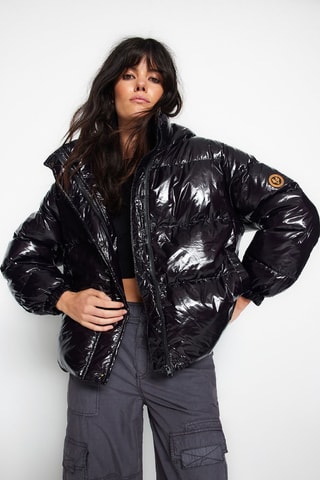 Oversized Gewatteerde Jas - Zwart