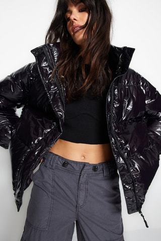 Oversized Gewatteerde Jas - Zwart