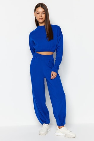Crop Top en Joggingbroek - Koningsblauw