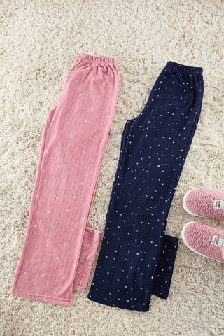 2 Pyjamabroeken - Roze en Marineblauw