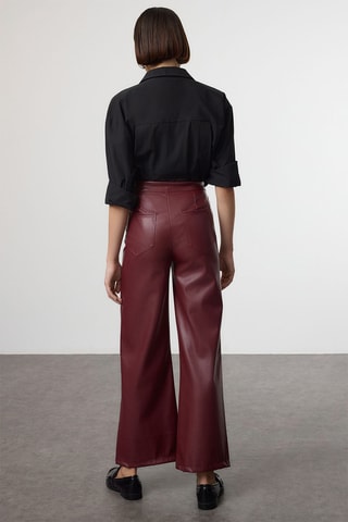 Broek Wide Legs - Bordeauxrood