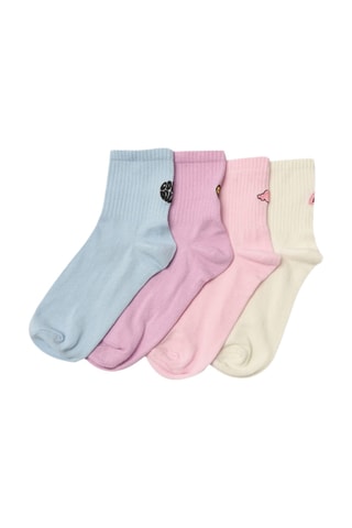 4 Paar Sokken - Blauw en Paars