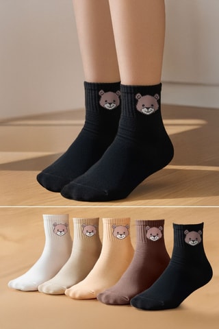 5 Paar Sokken - Wit en Beige