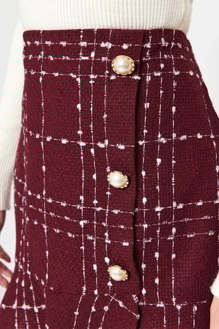 Skaterrok Hoge Taille - Bordeauxrood