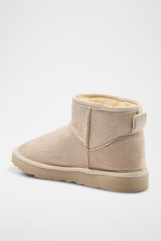 Gevoerde Enkellaarzen - Beige