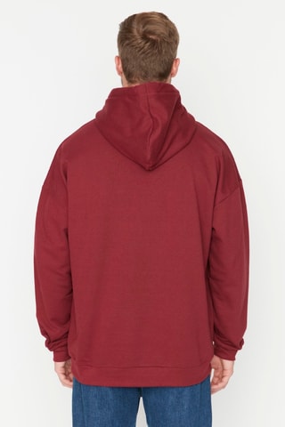 Oversized Sweater met Capuchon - Bordeauxrood