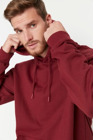 Oversized Sweater met Capuchon - Bordeauxrood