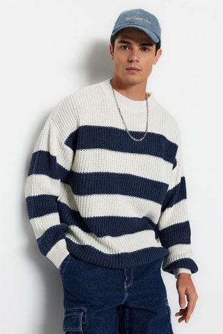 Oversized trui - Indigoblauw