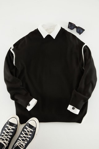 Oversized trui - Zwart