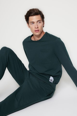 Pyjama - Donkergroen