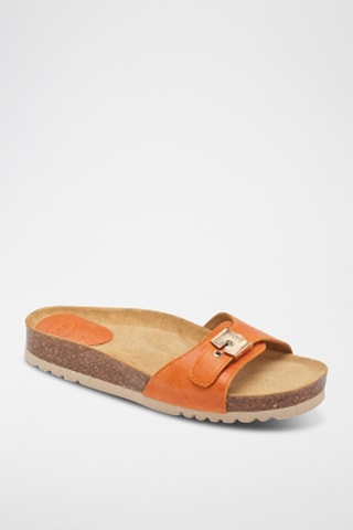 Mules en cuir - Orange