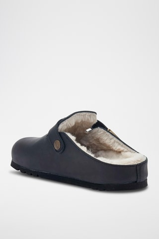 Gevoerde Nubuck Clogs - Zwart