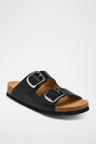 Mules en cuir - Noir