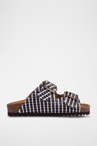 Mules - Bleu marine et blanc