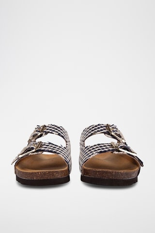 Mules - Bleu marine et blanc