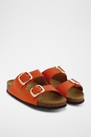 Mules en cuir - Orange