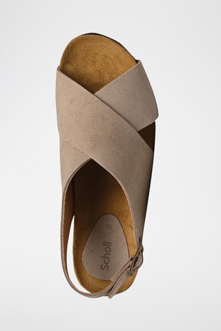 Sandales compensées en nubuck - Beige