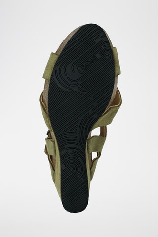 Sandales compensées en nubuck - Kaki