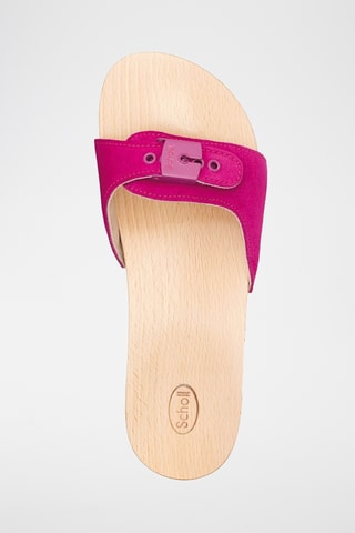 Mules en cuir - Fuchsia