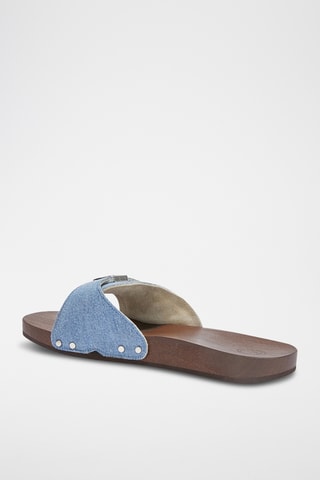 Mules en cuir - Bleu cobalt