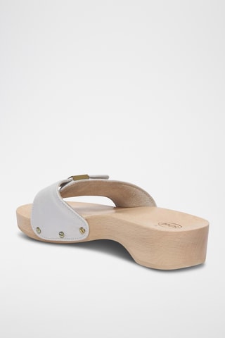 Mules à talons en cuir - Blanc