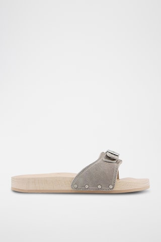 Mules en nubuck - Gris clair