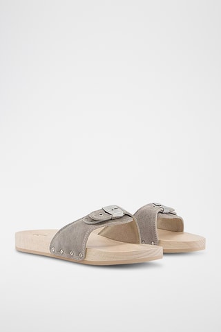 Mules en nubuck - Gris clair