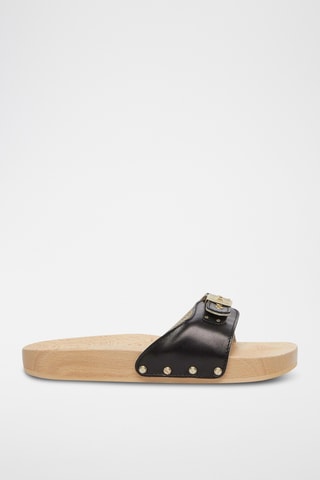 Mules en cuir - Noir
