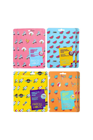 8 máscaras de rosto Aqua Plus - Para todos os tipos de pele - 8 x 20 ml