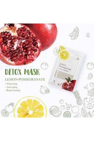 10 máscaras faciais de limão e romã - 10 x 21 ml