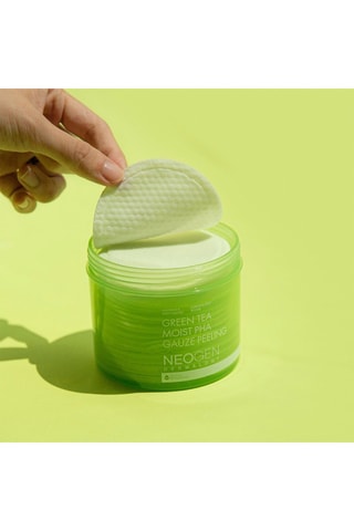 30 discos esfoliantes com chá verde Dermology Green Tea Moist Pha Gauze Peeling - 190 ml