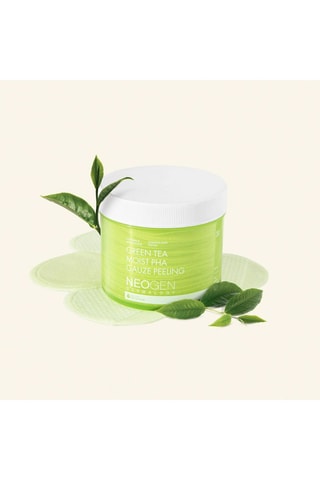 30 discos esfoliantes com chá verde Dermology Green Tea Moist Pha Gauze Peeling - 190 ml